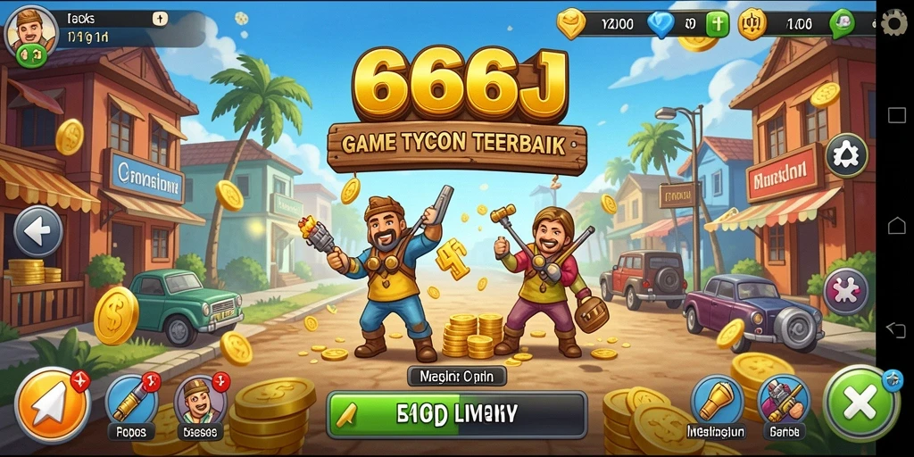 Gameplay 666J yang seru dalam membangun bisnis Tycoon.
