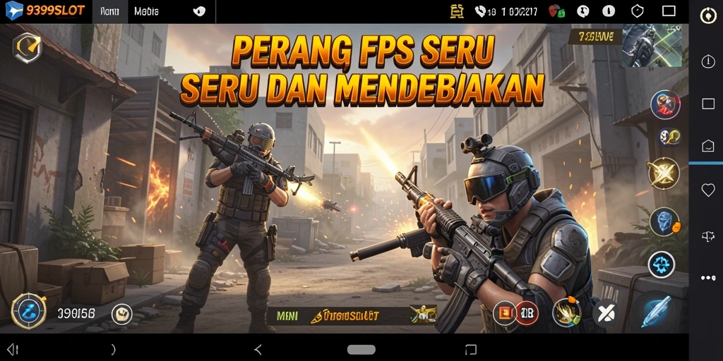 Tampilan gameplay seru di 9399SLOT dengan aksi tembak-tembakan mendebarkan.