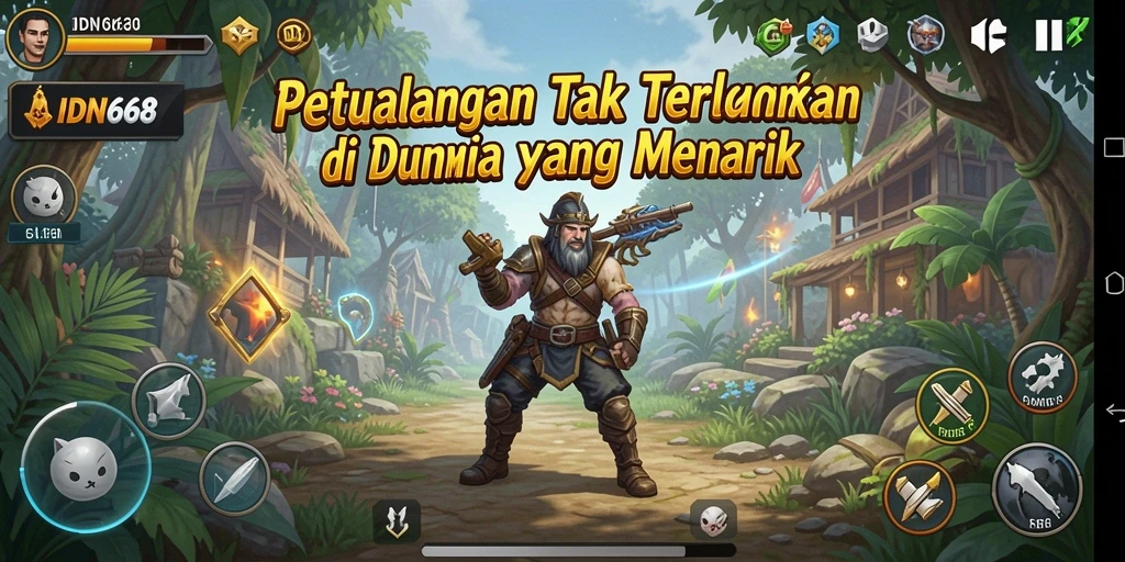 Gameplay IDN668 yang memukau dengan pemandangan menakjubkan.