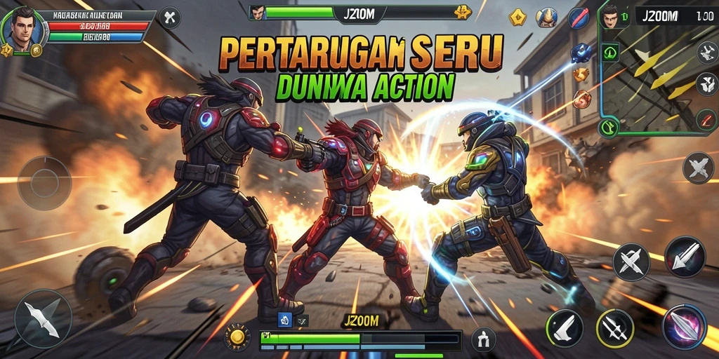 Tampilan action seru dalam J200M dengan pertarungan yang intens.
