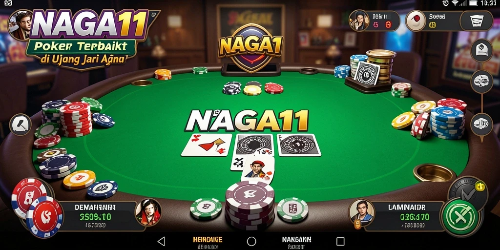 Screenshot NAGA11 menampilkan permainan Poker yang seru dan interaktif.