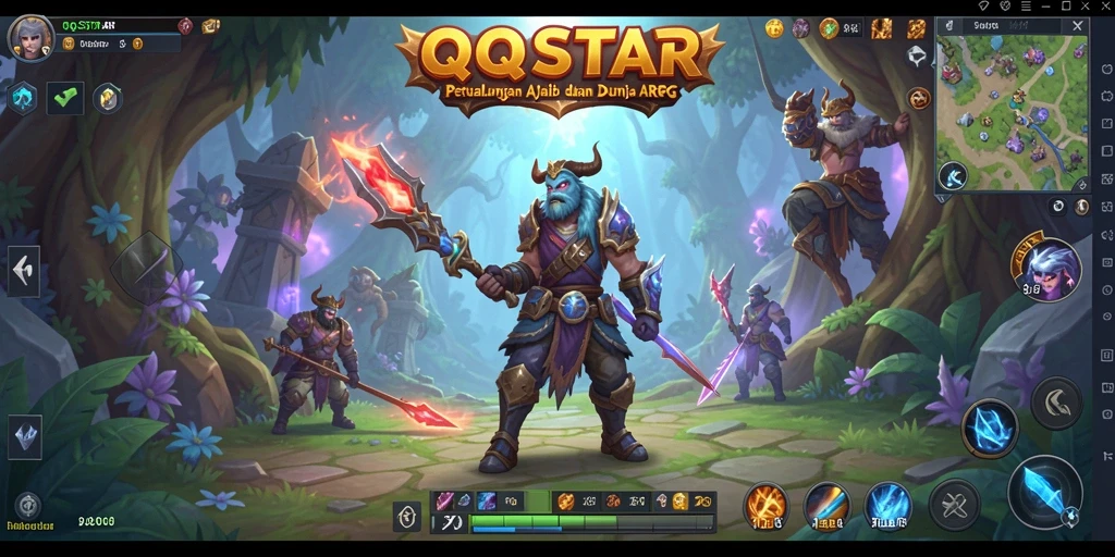 Tampilan gameplay seru dalam <strong>QQSTAR</strong> dengan aksi ARPG yang menegangkan.