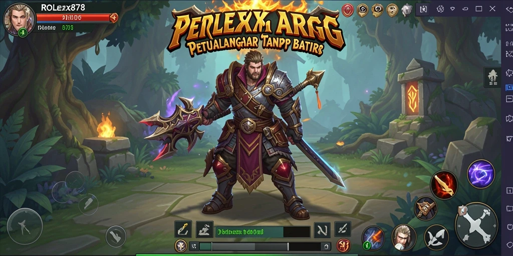 Tangkapan layar gameplay ARPG yang mendebarkan di ROLEX878.