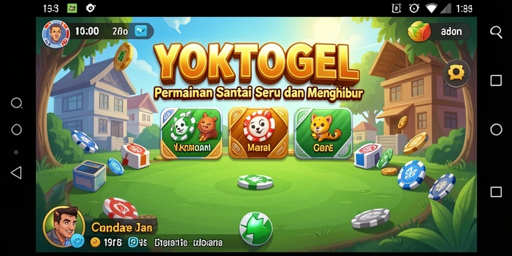 Screenshot gameplay YOKTOGEL menampilkan suasana permainan yang ceria.